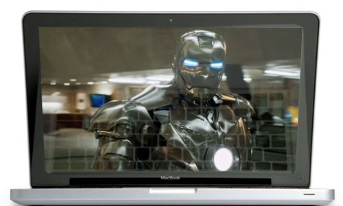 MacBook Pro playing Iron Man